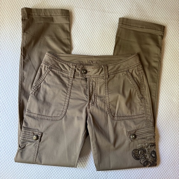 Cache Sequin Embellished Stylish Cargo Pant‎ Size 4